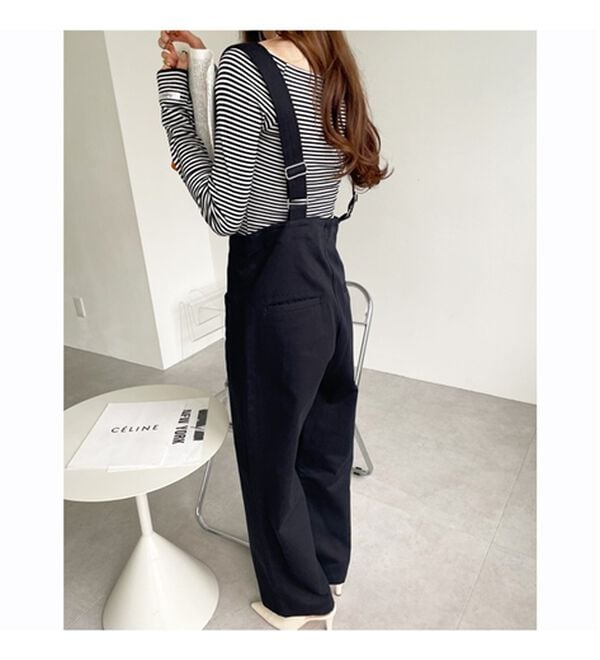 GeeRA（ジーラ）の「綿混ツイルハイウエストサロペット（オールインワン）」｜詳細画像