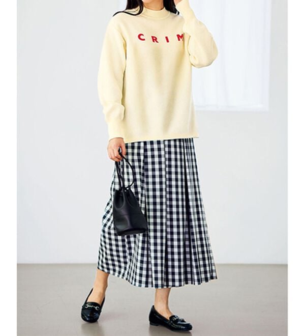 BELLUNA（ベルーナ）の「スウェットライク素材ニットプルオーバー（ニット・セーター）」｜詳細画像