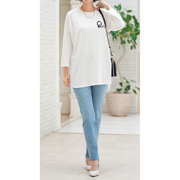 BELLUNA（ベルーナ）の「サイズ満載！裏起毛ぐん伸びデニムパンツ（フルレングスパンツ）」｜詳細画像