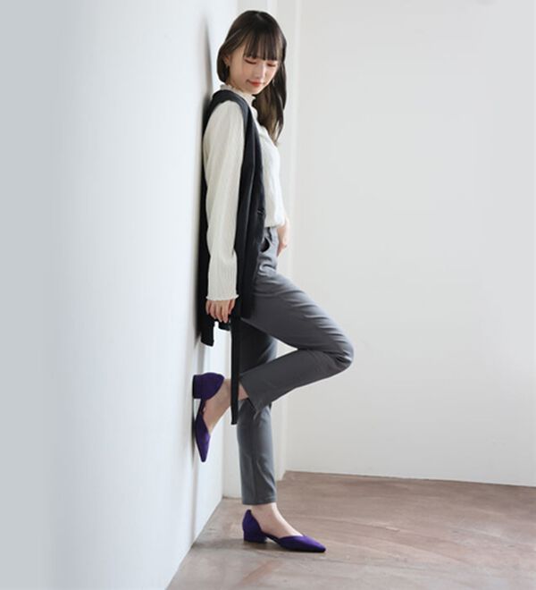 A HAPPY MARILYN（アハッピーマリリン）の「【Ｍ～８Ｌ】【選べる丈】のび～る ストレッチ ツイル 魔法の 美脚レギンスパンツ（スリム・スキニーパンツ）」｜詳細画像