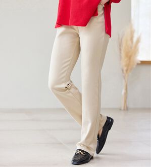 BELLUNA（ベルーナ）の「【裏起毛有無】ジャストフィットらくらくパンツ（フルレングスパンツ）」｜オフベージュ