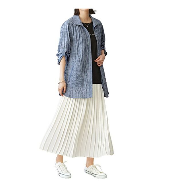 BELLUNA（ベルーナ）の「爽やか先染めストライプジャケット（シャツ）」｜詳細画像