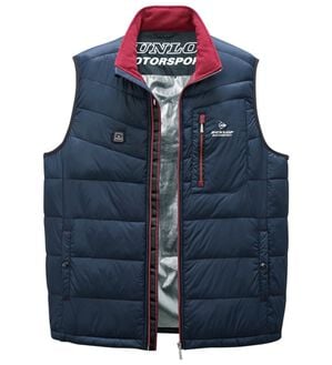 「＜ダンロップ・モータースポーツ＞秒・暖（すぐにあったか）ヒーター付ベスト（メンズベスト）」｜ネイビー