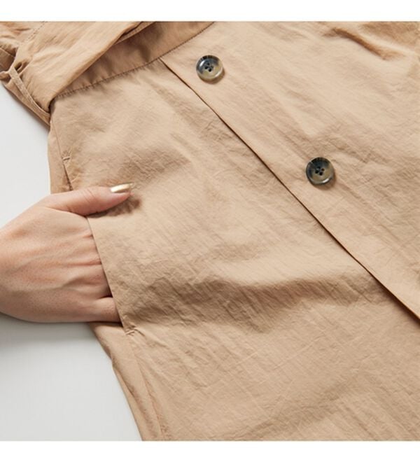 RANAN（ラナン）の「ナイロン素材トレンチフレアースカート（ロングスカート）」｜詳細画像