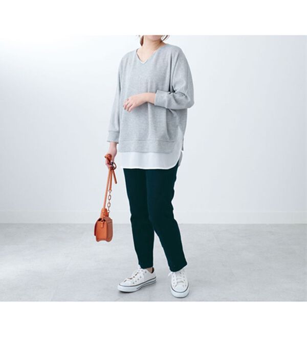 BELLUNA（ベルーナ）の「ウエストリブ使いスリムパンツ（フルレングスパンツ）」｜詳細画像