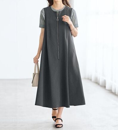 BELLUNA（ベルーナ）の「お出かけがしたくなる♪ジャンパードレス（その他ワンピース）」