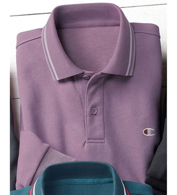 「＜チャンピオン＞鹿の子デザインポロシャツ（メンズポロシャツ）」｜パープル