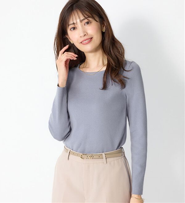 alotta（アロッタ）の「洗える！もっちりタッチクルーネックニット（ニット・セーター）」｜詳細画像