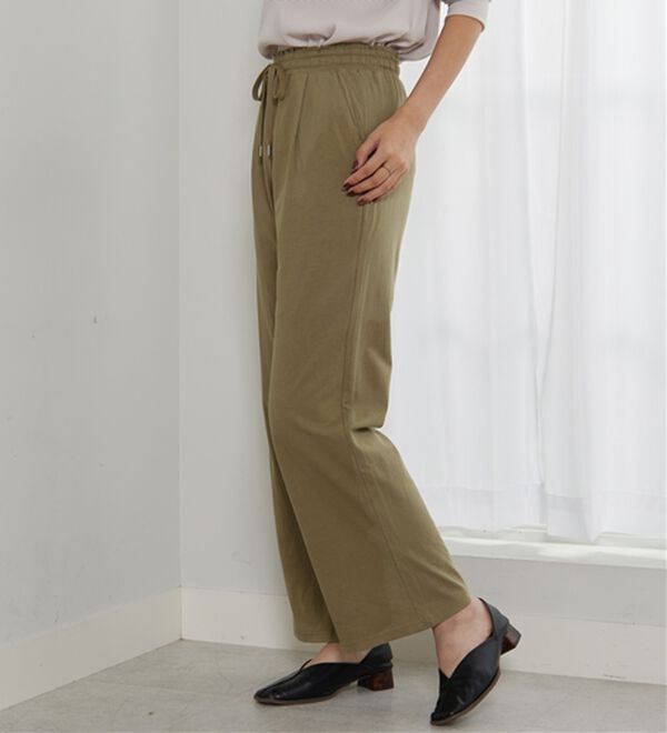 BELLUNA（ベルーナ）の「着心地楽々！綿１００％イージーパンツ（ワイドパンツ・ガウチョ）」｜詳細画像