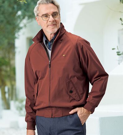 「＜ゴールデンベア＞裏フリース暖かスイングトップ（メンズブルゾン）」