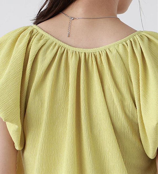 Pierrot（ピエロ）の「キーネックパフスリーブブラウス（ブラウス）」｜詳細画像