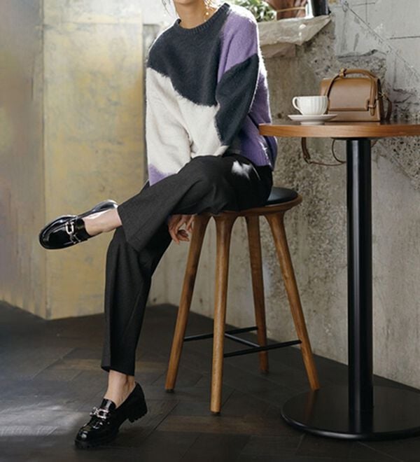 RANAN（ラナン）の「カラーブロッキングニットプルオーバー（ニット・セーター）」｜詳細画像