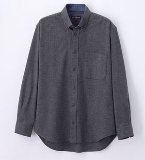 「着心地快適ストレッチネルシャツ（メンズシャツ）」｜チャコール