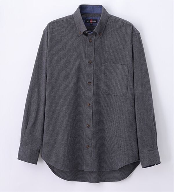 「着心地快適ストレッチネルシャツ（メンズシャツ）」｜チャコール