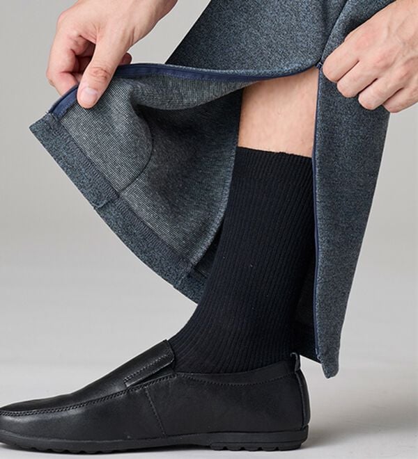 「【２本組】サイドファスナー付安心ホームパンツ（メンズフルレングスパンツ）」｜詳細画像