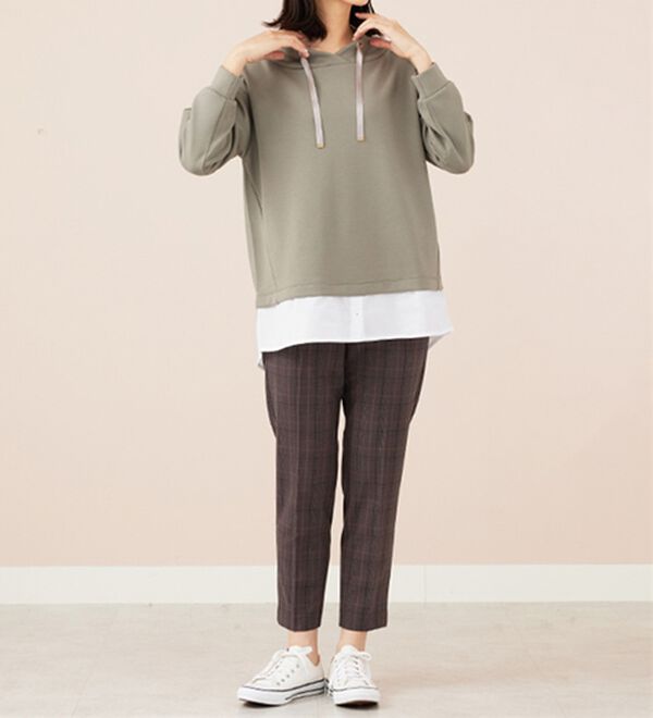 BELLUNA（ベルーナ）の「ワイドネックデザインシャツ切替チュニック（チュニック）」｜詳細画像