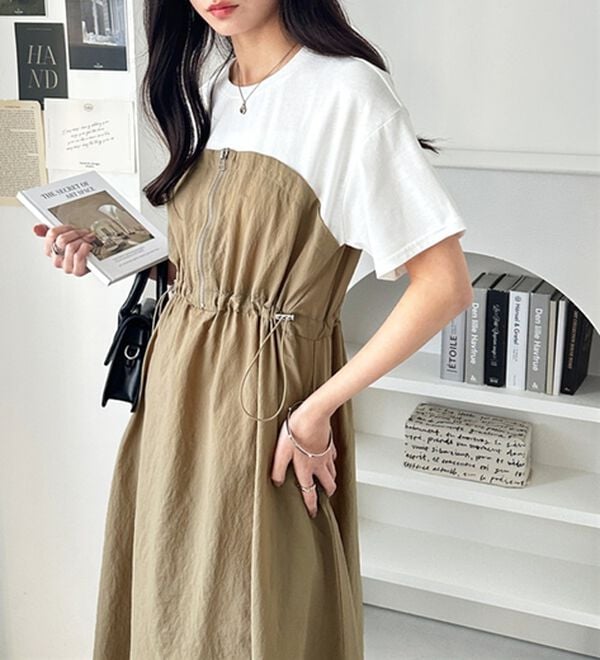 GeeRA（ジーラ）の「ハーフジップビスチェドッキングワンピース（その他ワンピース）」｜詳細画像