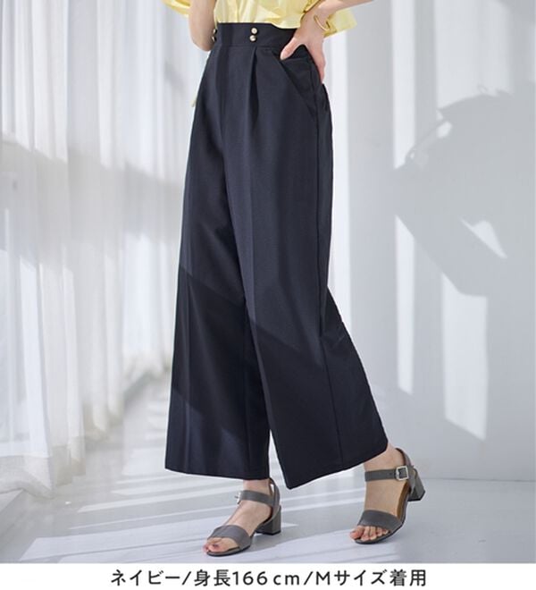 alotta（アロッタ）の「さら楽細見えワイドパンツ（ワイドパンツ・ガウチョ）」｜詳細画像