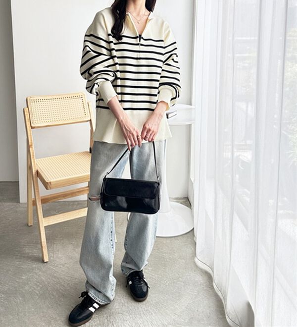 GeeRA（ジーラ）の「ハーフジップニットプルオーバー（ニット・セーター）」｜詳細画像