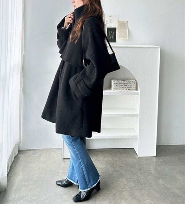 GeeRA（ジーラ）の「リングウールライクスタンドカラーコート（ハーフコート）」｜詳細画像