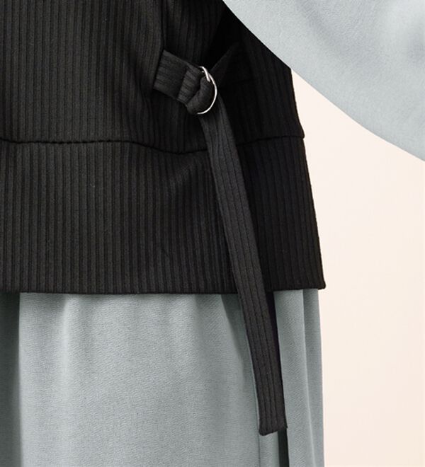 BELLUNA（ベルーナ）の「袖タックデザイン異素材切替ワンピース（その他ワンピース）」｜詳細画像