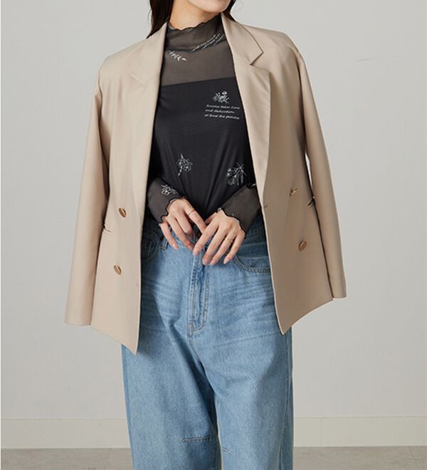 BELLUNA（ベルーナ）の「シアー素材ハイネックインナープルオーバー（カットソー）」｜詳細画像