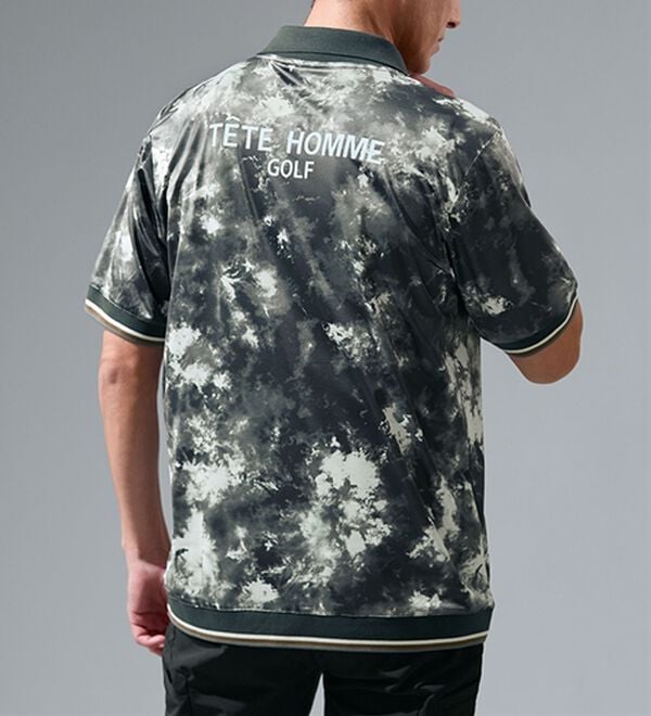 「＜テットオム＞接触冷感ムラ染デザインポロシャツ（メンズポロシャツ）」｜詳細画像