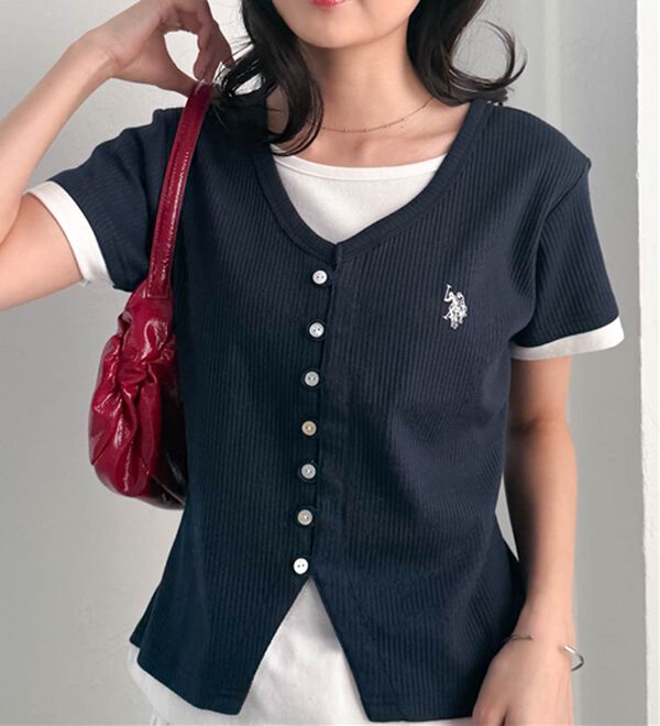 RANAN（ラナン）の「＜U.S.POLO ASSN.＞バイカラーレイヤード風カットソーTシャツ（カットソー）」｜詳細画像