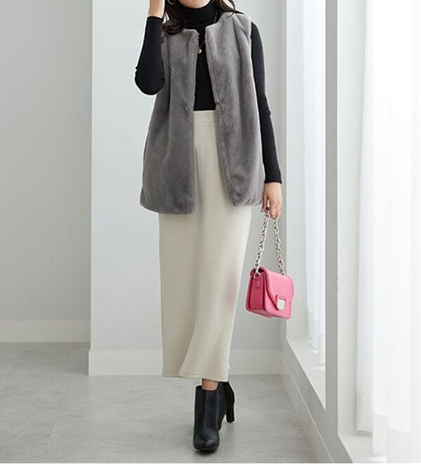 BELLUNA（ベルーナ）の「ホック付き！着映えるファーベスト（ベスト）」｜詳細画像