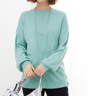 BELLUNA（ベルーナ）の「ふんわりカシミヤタッチニットプルオーバー（ニット・セーター）」｜ミントブルー