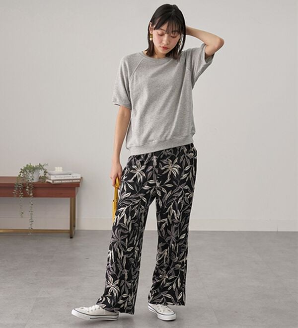 BELLUNA（ベルーナ）の「楊柳サラサラ素材プリントイージーパンツ（フルレングスパンツ）」｜詳細画像