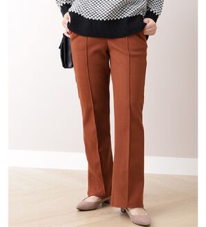 BELLUNA（ベルーナ）の「ふっくらウール調フレアーシルエットパンツ（フルレングスパンツ）」｜テラコッタ
