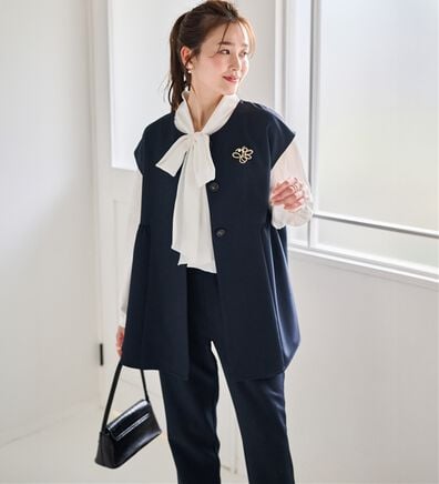 RANAN（ラナン）の「ペプラムギャザーベストセットアップ（パンツスーツ）」