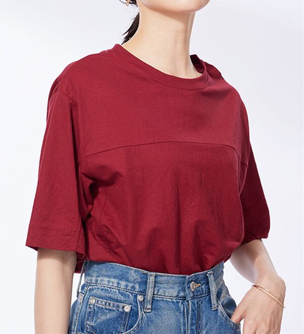 BELLUNA（ベルーナ）の「涼感素材切替デザインプルオーバー（カットソー）」｜詳細画像