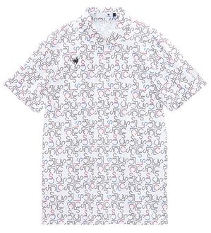 「＜ルコック＞モノグラム柄半袖シャツ（メンズシャツ）」｜ホワイト