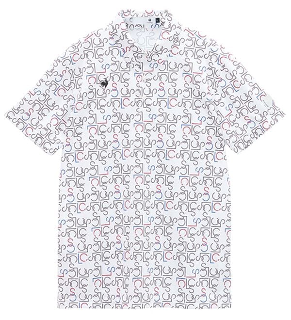 「＜ルコック＞モノグラム柄半袖シャツ（メンズシャツ）」｜ホワイト