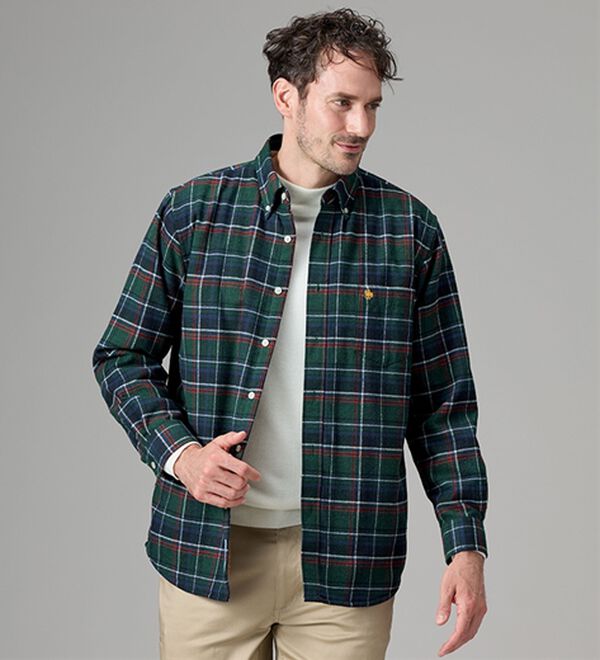 「＜ポロ・ビーシーエス＞裏ボアチェックシャツ（メンズシャツ）」｜詳細画像