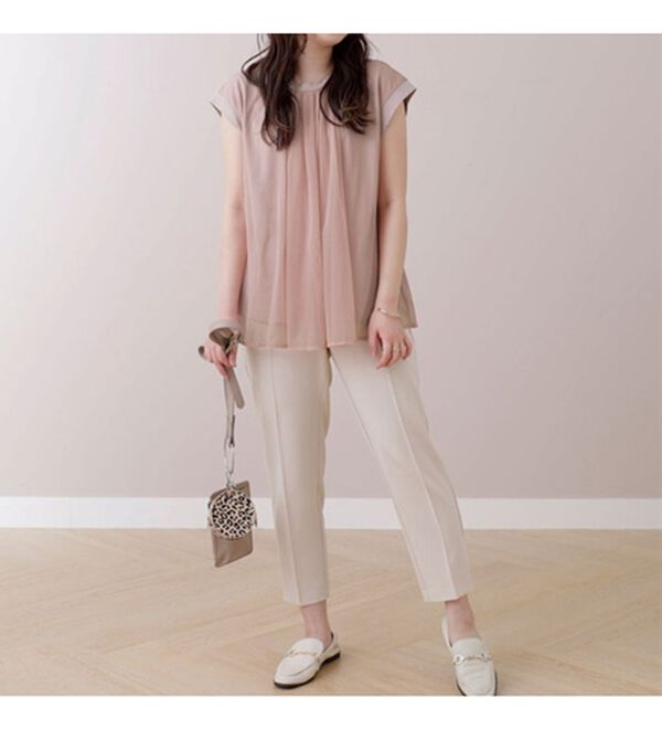 BELLUNA（ベルーナ）の「リブ使いチュール重ねブラウス（ブラウス）」｜詳細画像