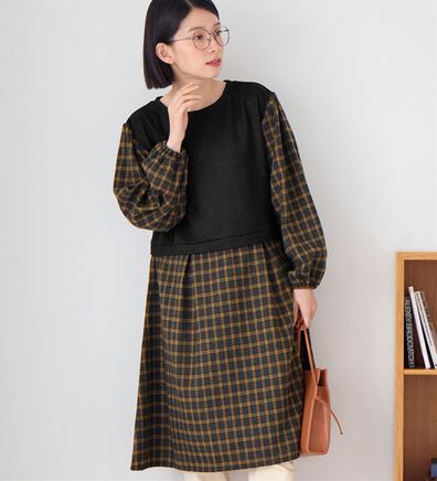 Viola e Viola（ヴィオラ エ ヴィオラ）の「時短コーデ楽ちんドッキングワンピース（ドッキングワンピース）」