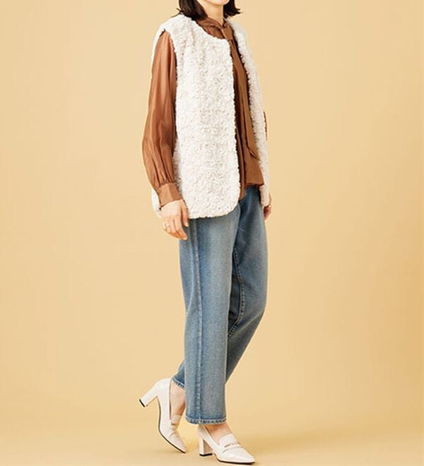 BELLUNA（ベルーナ）の「パール使いファーベスト（ベスト）」｜詳細画像