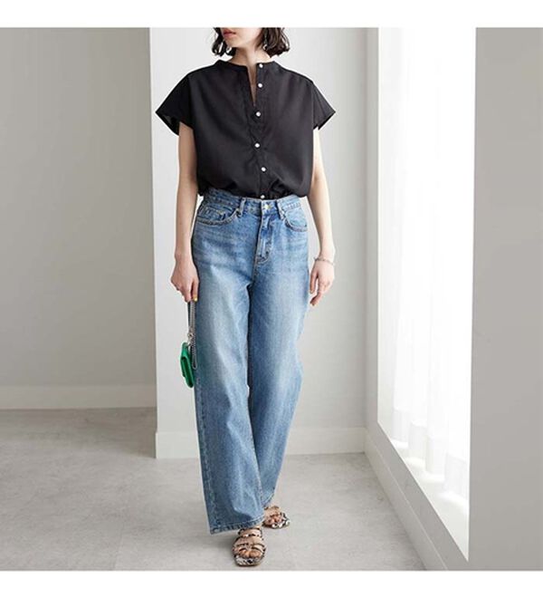 GeeRA（ジーラ）の「綿タッチフレンチスリーブブラウス（ブラウス）」｜詳細画像