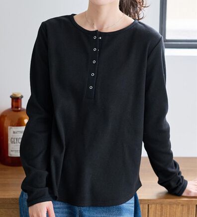 RANAN（ラナン）の「ヘンリーネックワッフルロンＴ（カットソー）」