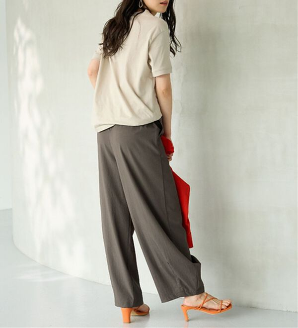 BELLUNA（ベルーナ）の「さらっと肌離れ！ひんやりカーブパンツ（ワイドパンツ・ガウチョ）」｜詳細画像