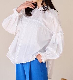 RANAN（ラナン）の「綿100％袖ボリューム刺しゅうブラウス（ブラウス）」｜詳細画像