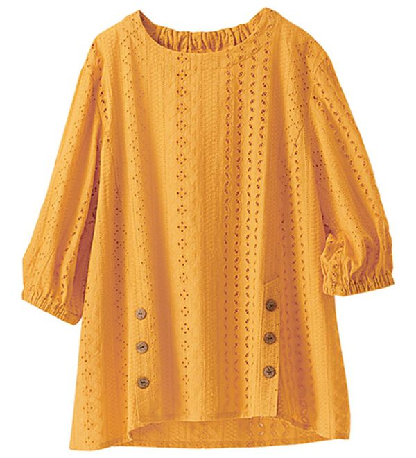 BELLUNA（ベルーナ）の「ボタンデザインオーバーレースブラウス（ブラウス）」｜詳細画像