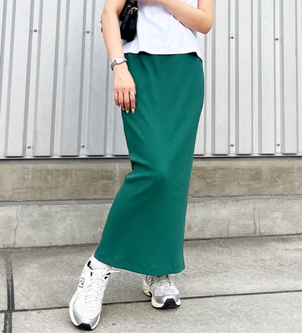 GeeRA（ジーラ）の「【着回し力◎】楽ちんすっきり見え！リブロングスカート（ロングスカート）」｜詳細画像