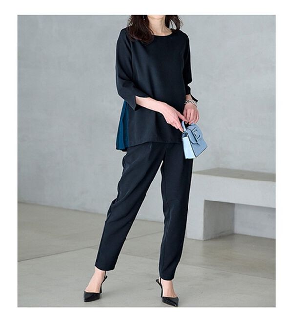 RANAN（ラナン）の「楽ちんキレイ見え！バックプリーツセットアップ（ブラウススーツ）」｜詳細画像