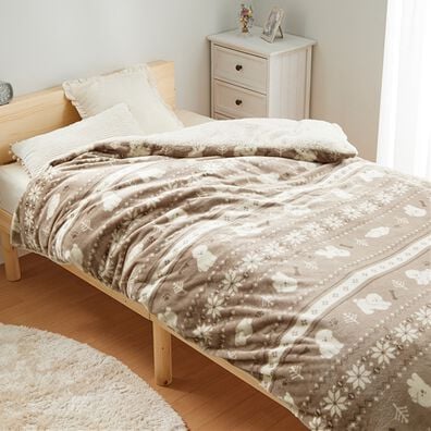 iellio（イエリオ）の「【８日間限定価格】もこもこボアとフランネルの毛布にもなるあったか布団カバー＜フランネル・北欧調・肌ざわり＞（掛布団カバー）」