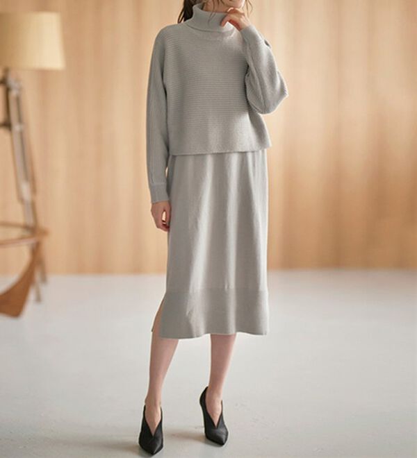 RANAN（ラナン）の「【２点セット】ニットワンピースアンサンブル（ニットワンピース）」｜詳細画像