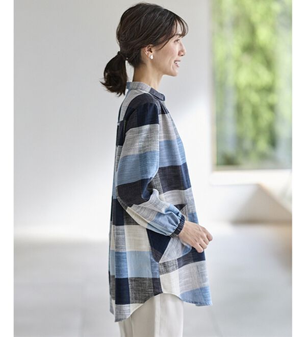 BELLUNA（ベルーナ）の「そのままお出かけ！スラブ素材かっぽうチュニック（チュニック）」｜詳細画像